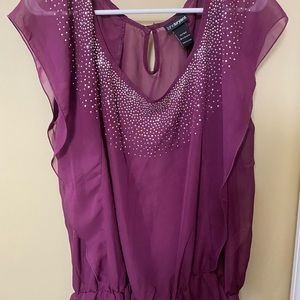 Lane Bryant Beautiful Maroon Sequined top size 14/16w